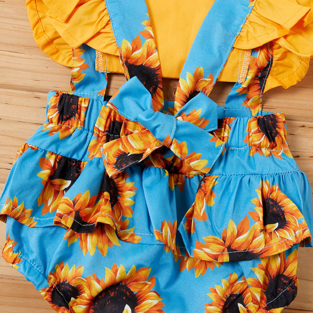 Girls' Sleeveless Cotton Jumpsuit with Suspenders