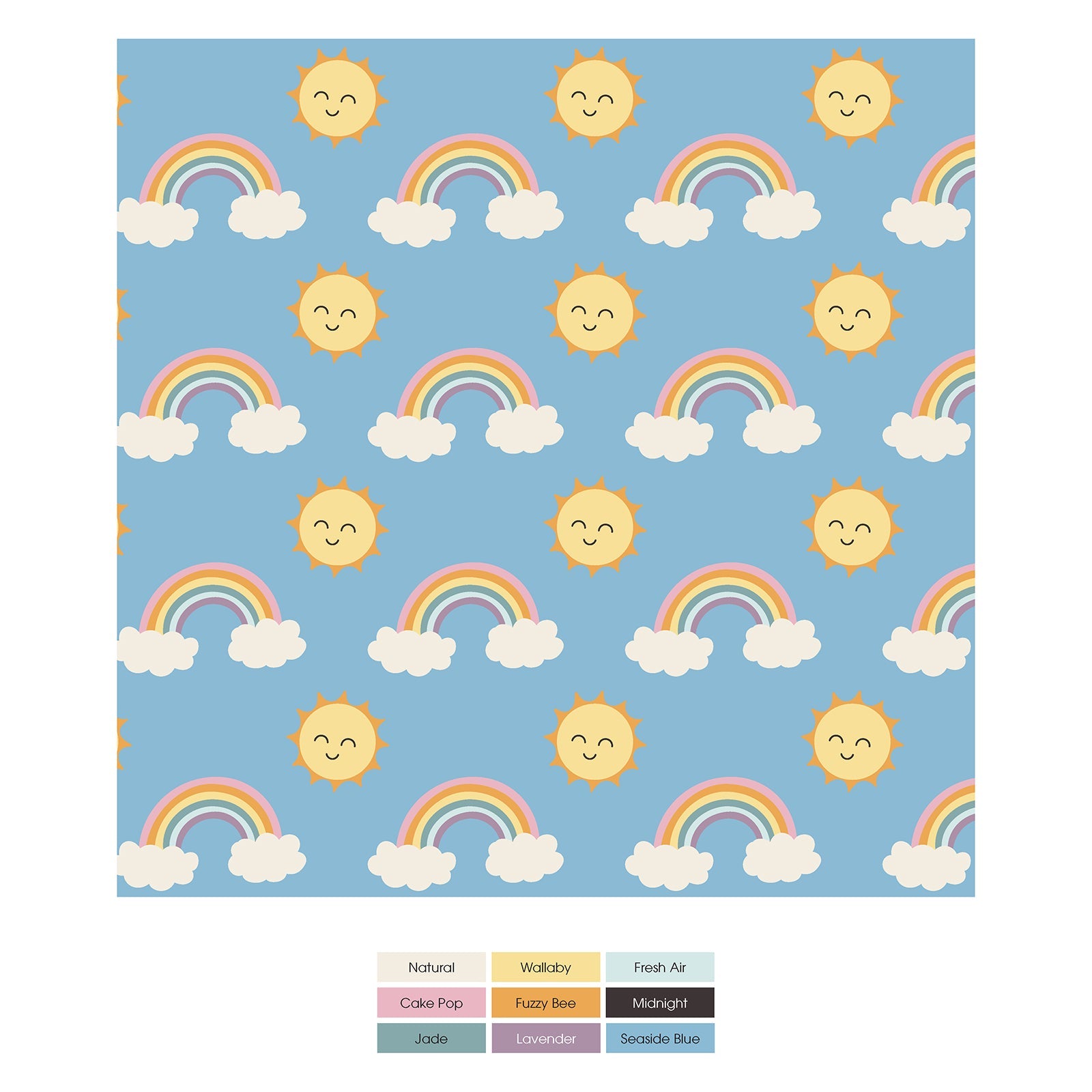 Print Bunny Romper in Sunshine and Rainbows
