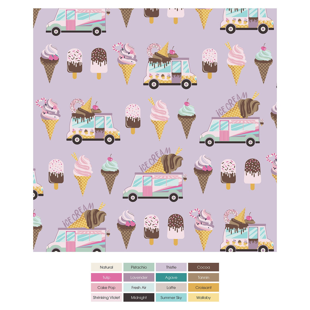Print Coverall with 2 Way Zipper in Thistle Ice Cream Truck