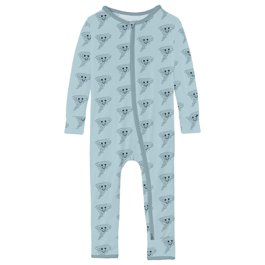 Print Coverall with 2 Way Zipper in Spring Sky Happy Tornado