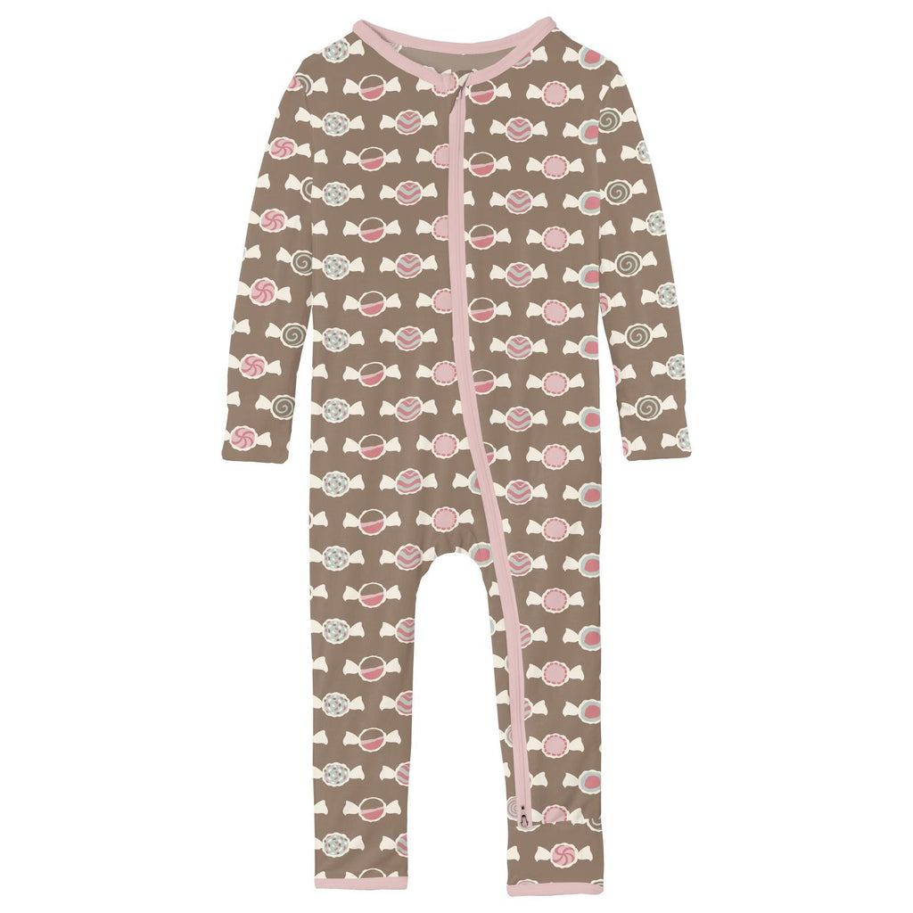 Print Coverall with 2 Way Zipper in Portabella Saltwater Taffy