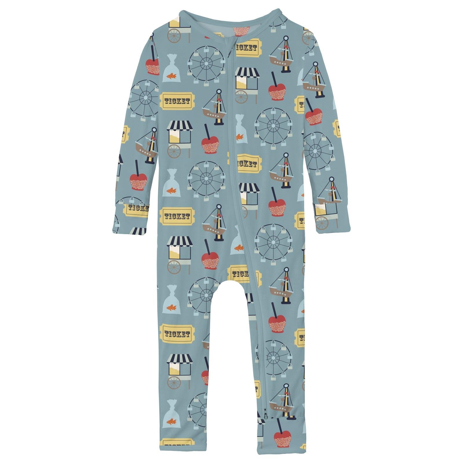 Print Coverall with 2 Way Zipper in Stormy Sea Fall Fair