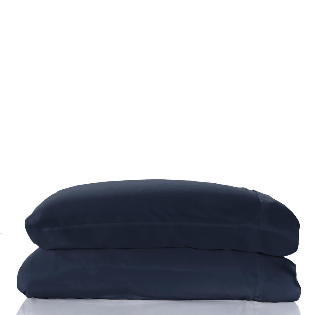 Woven Pillowcase Set in Suede Blue