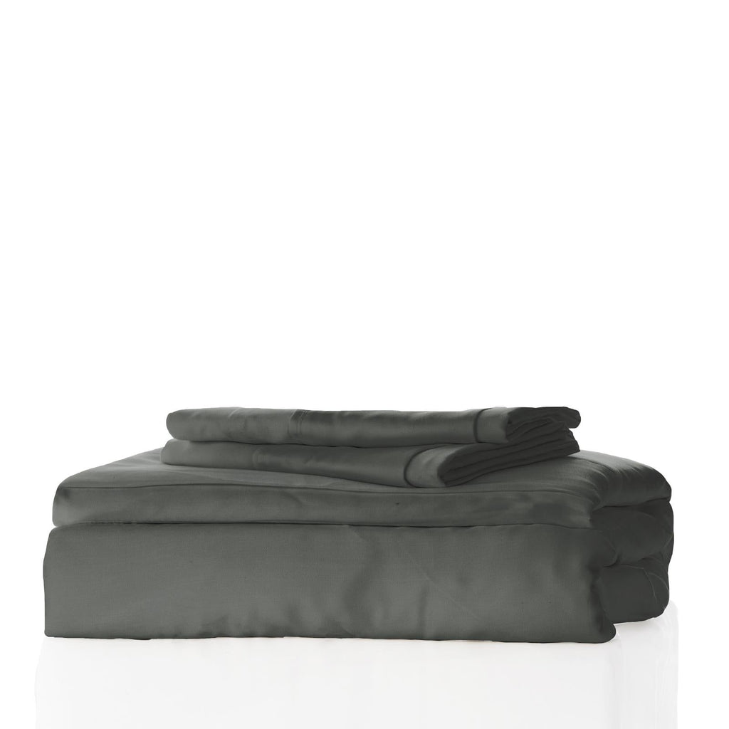 Stone Bamboo Sateen Bed Sheet Set Wrinkle-Free Cooling Bedding - Image 5