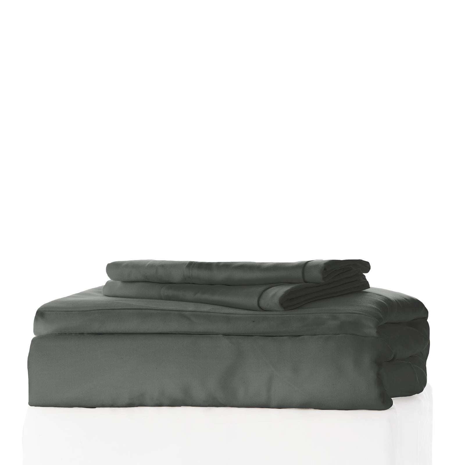 Stone Bamboo Sateen Bed Sheet Set Wrinkle-Free Cooling Bedding - Image 5