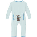 Applique Coverall with 2 Way Zipper in Fresh Air Can of Worms
