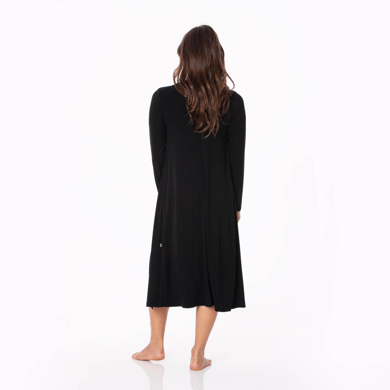Women's Sleeping Bra, Tulip Shorts and Duster Robe Set in Midnight