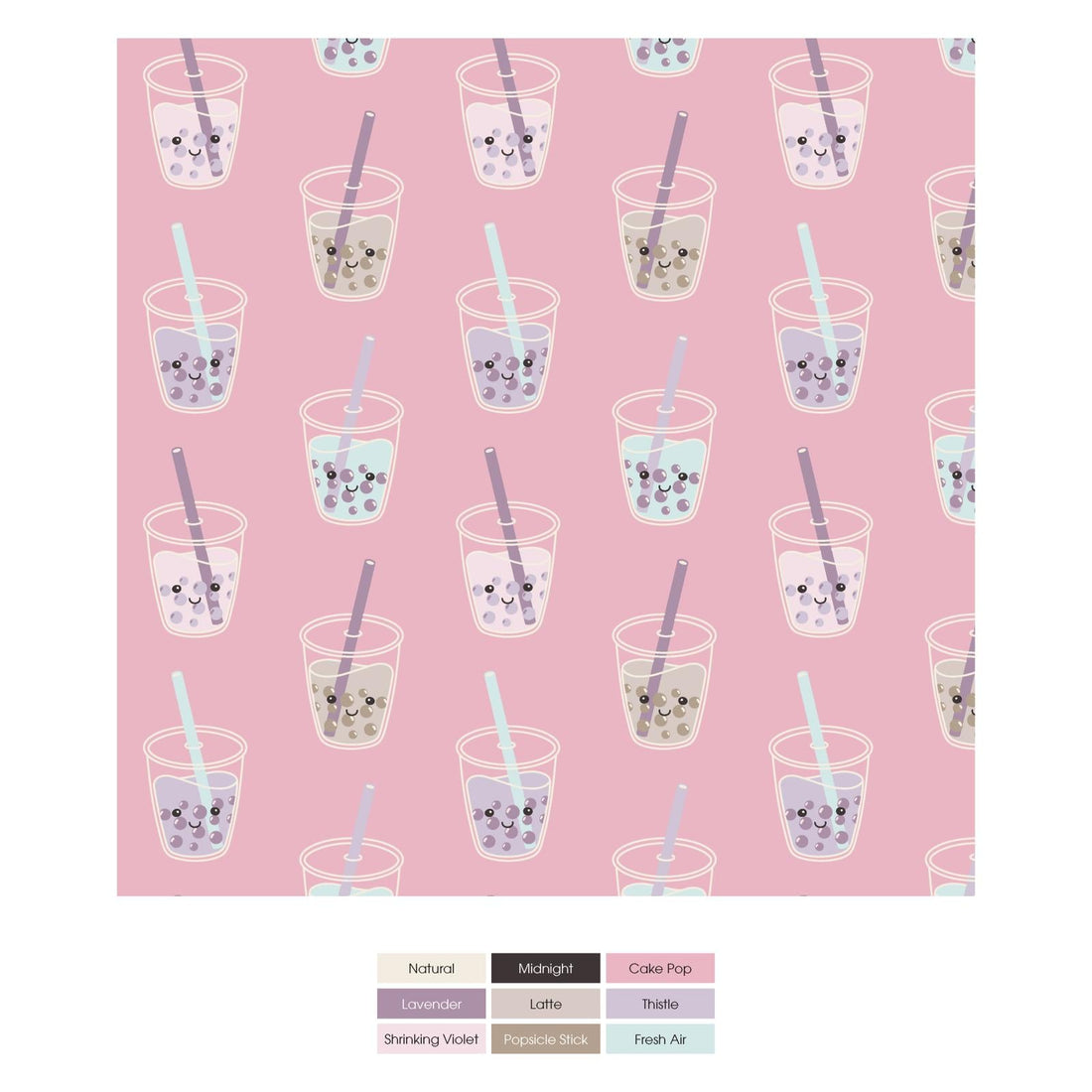 Print Bib Set of 3 in Cake Pop Boba; Lavender Flower Lattice & Thistle Ice Cream Truck