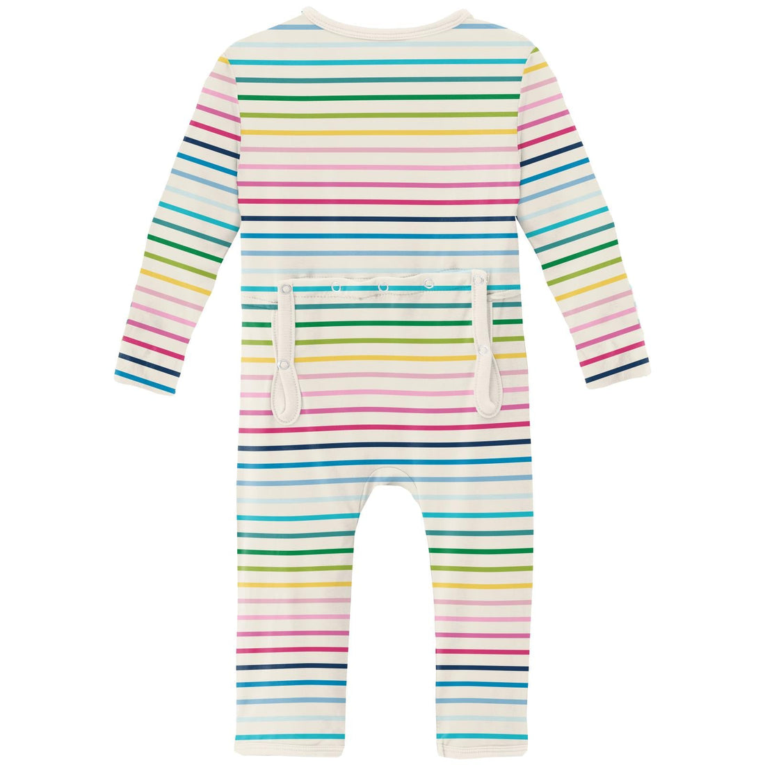 Print Coverall with 2 Way Zipper in Happy Stripe