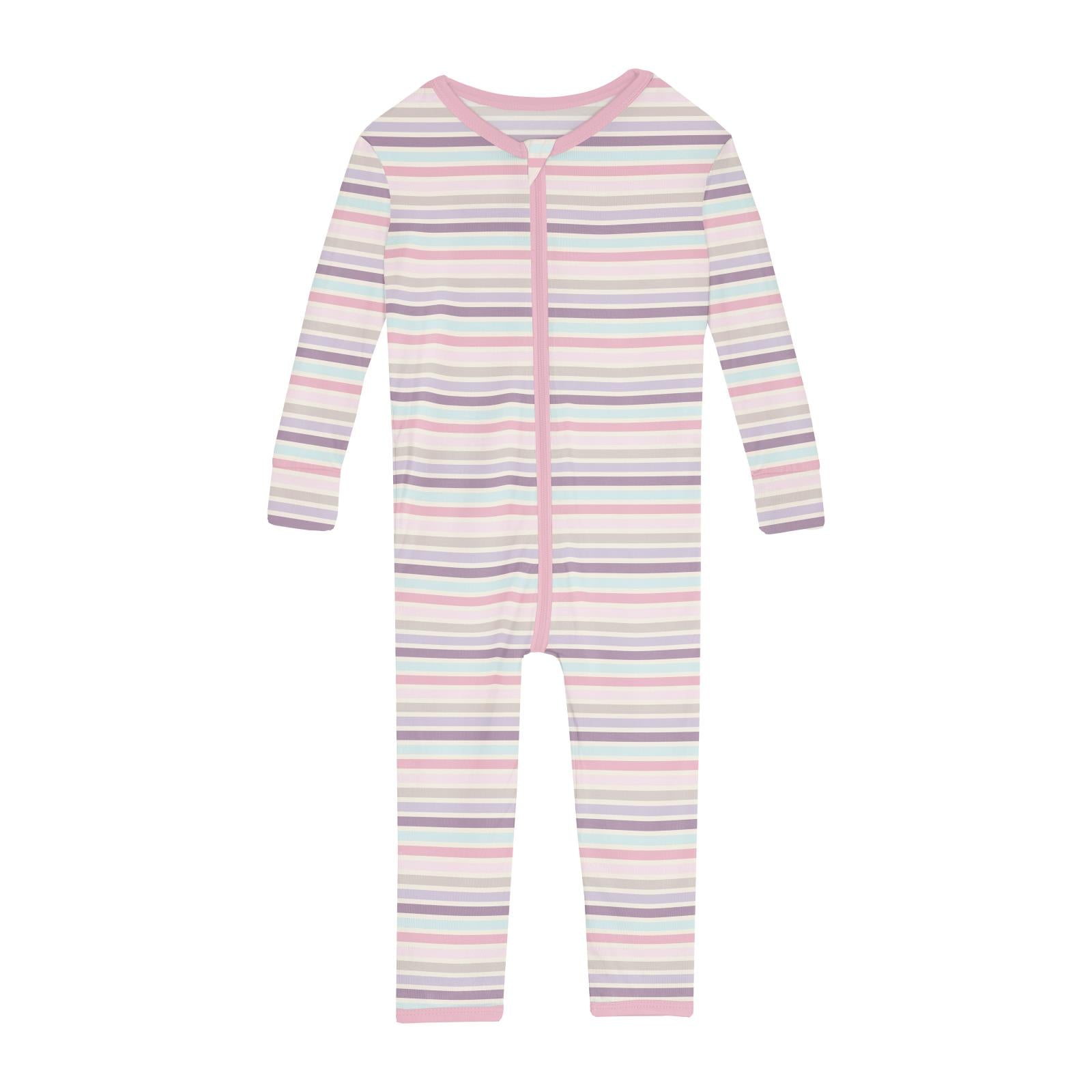 Print Convertible Sleeper with Zipper in Ice Cream Stripe