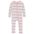 Print Coverall with 2 Way Zipper in Ice Cream Stripe