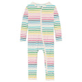 Print Coverall with 2 Way Zipper in Happy Stripe