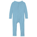 Coverall with 2 Way Zipper in Seaside Blue