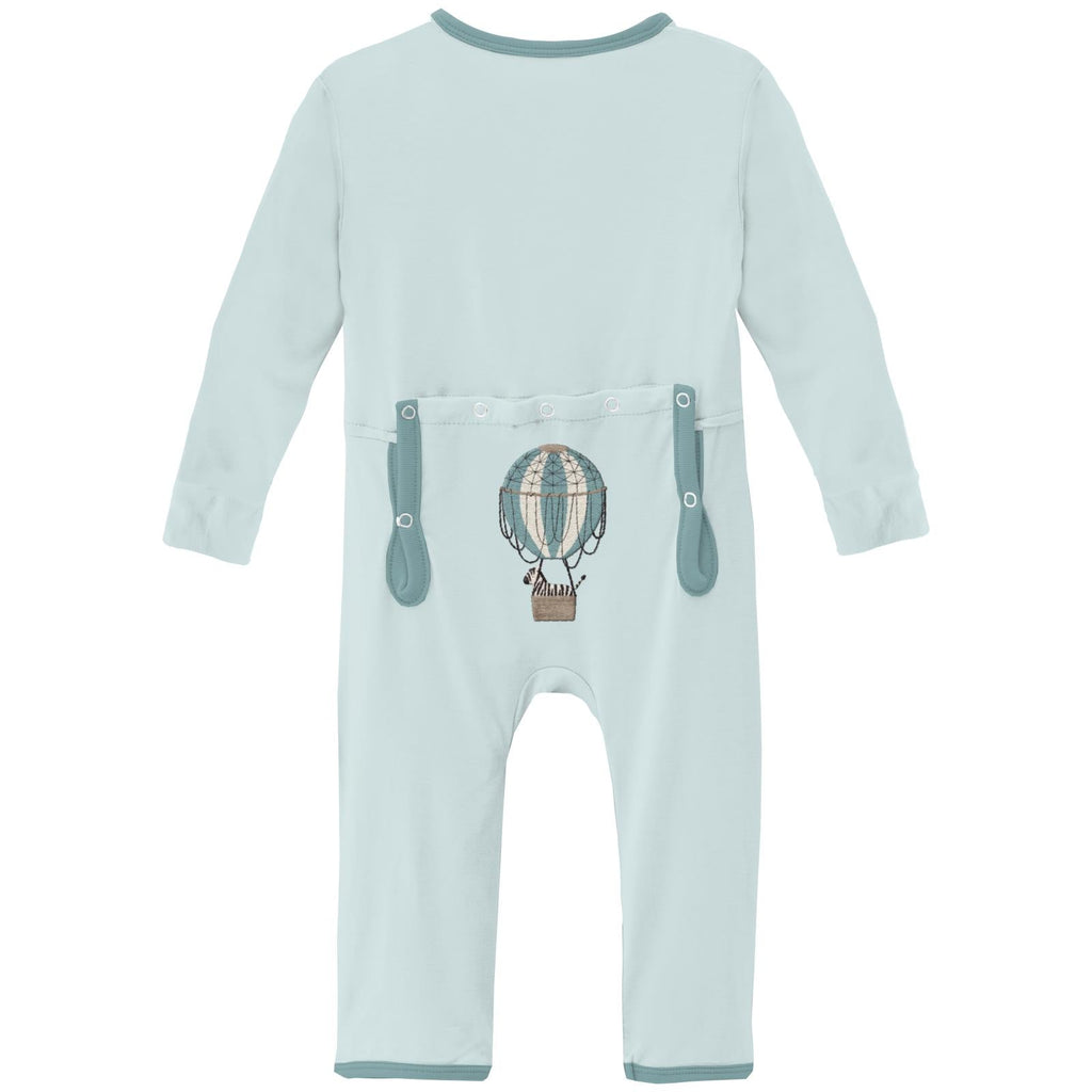 Applique Coverall with 2 Way Zipper in Fresh Air Zebra