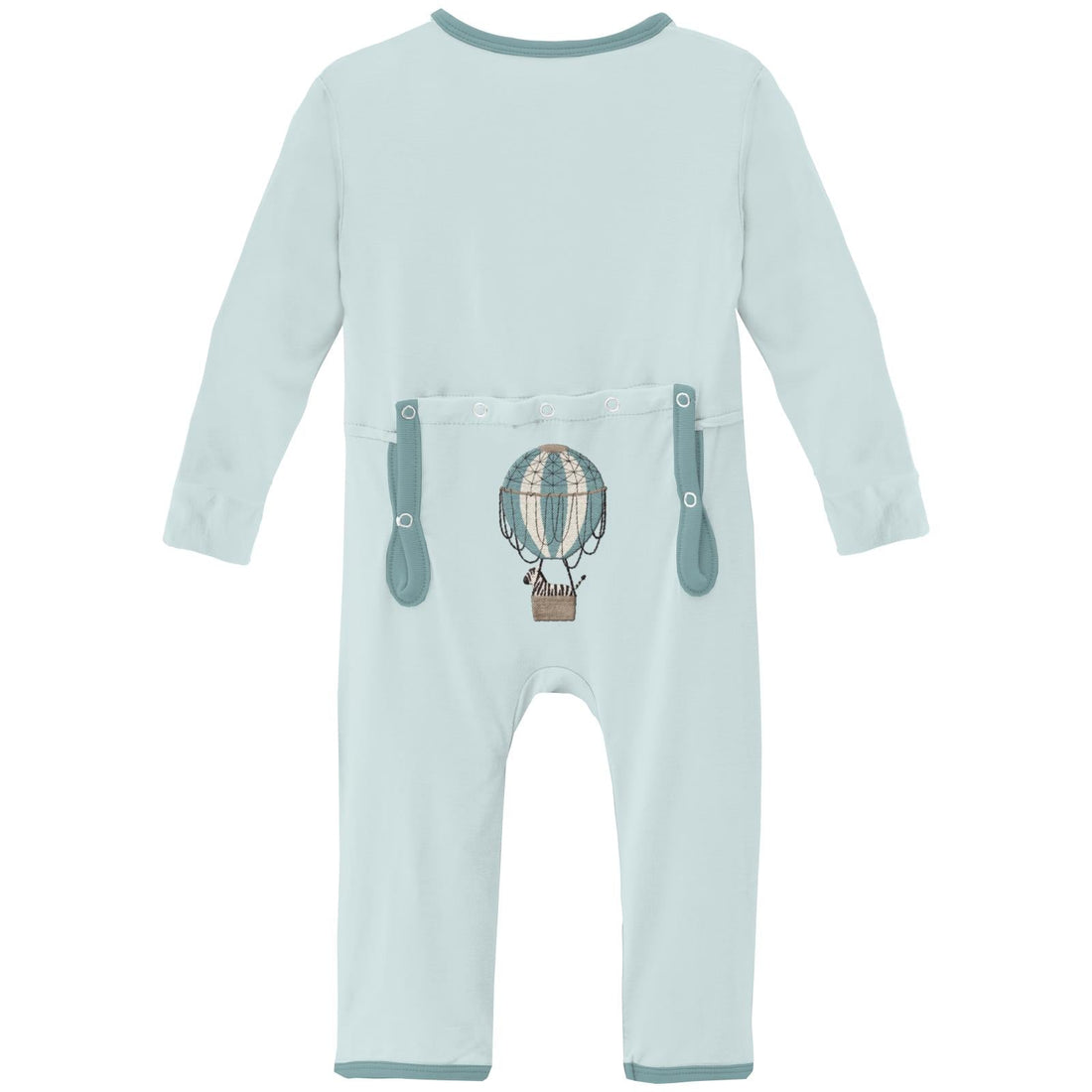 Applique Coverall with 2 Way Zipper in Fresh Air Zebra