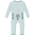 Applique Coverall with 2 Way Zipper in Fresh Air Zebra