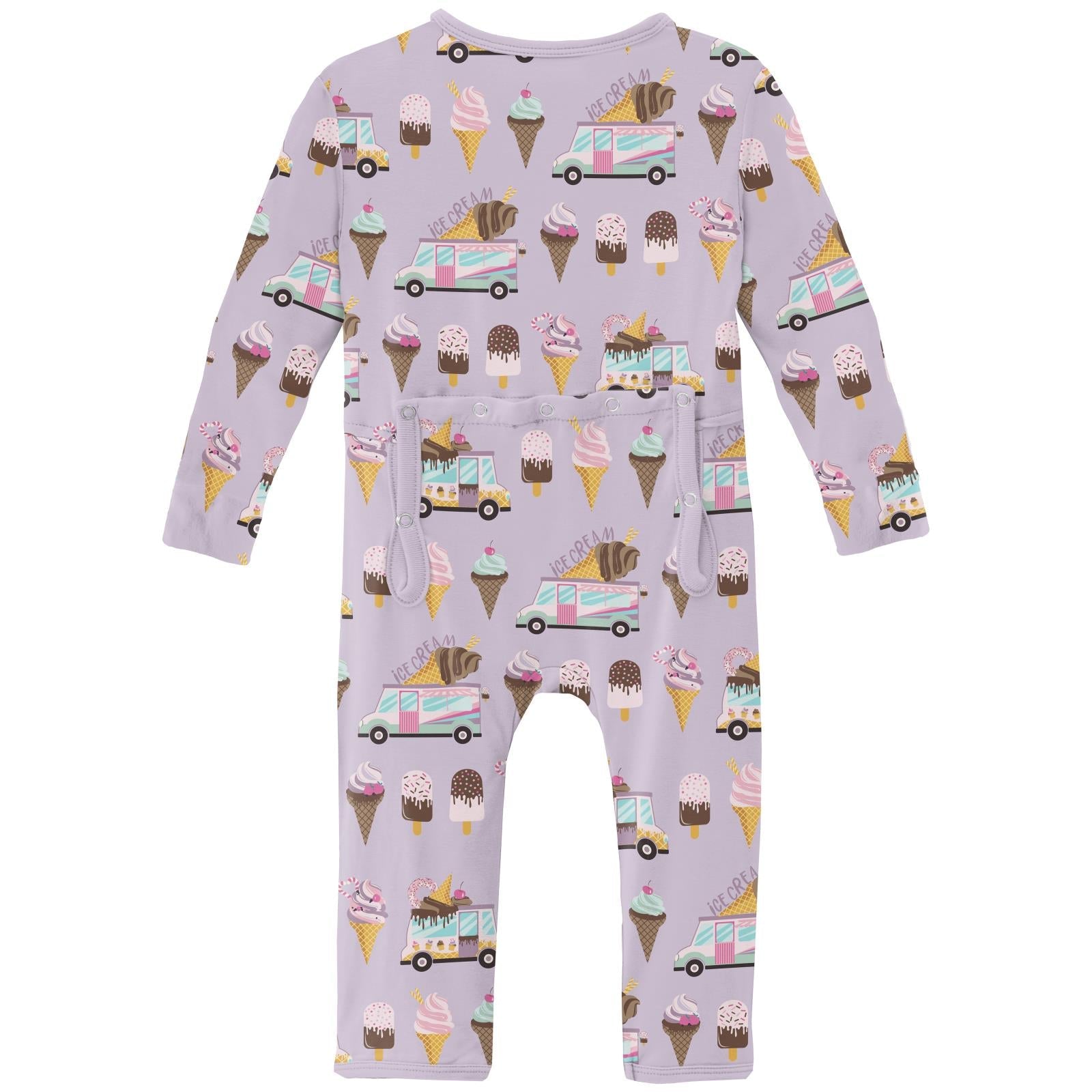 Print Coverall with 2 Way Zipper in Thistle Ice Cream Truck