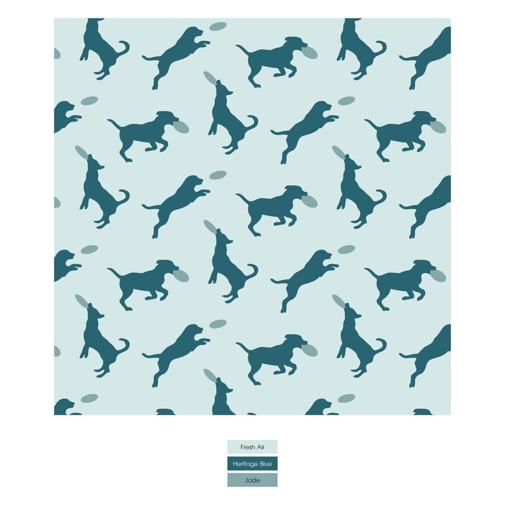 Print Bib Set of 3 in Natural Tree House; Jade Wavy Lattice & Fresh Air Frisbee Labs