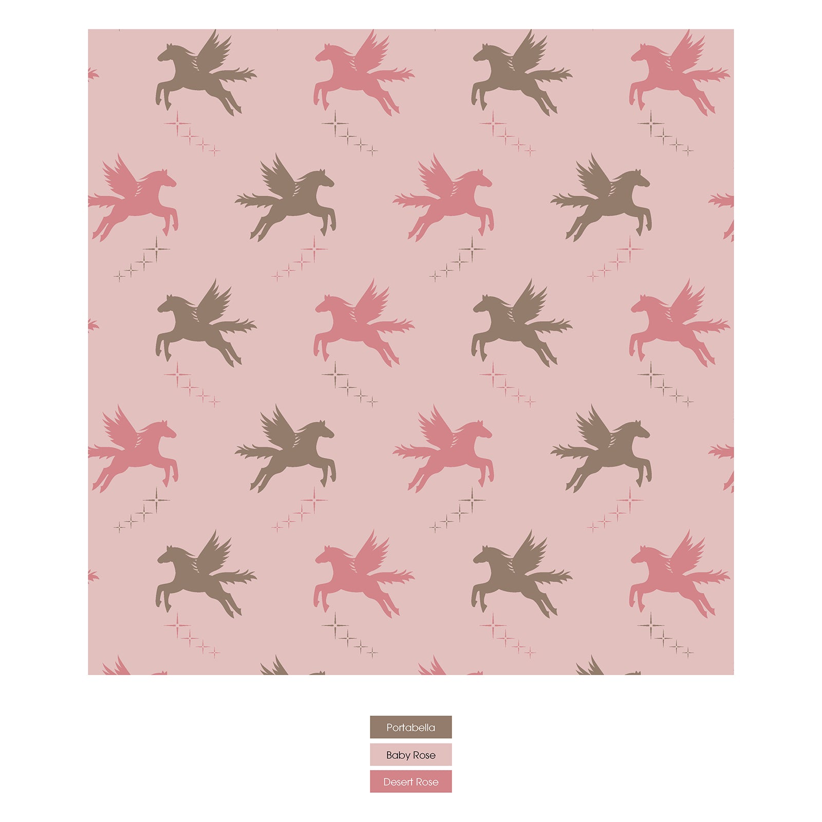 Print Coverall with 2 Way Zipper in Baby Rose Pegasus