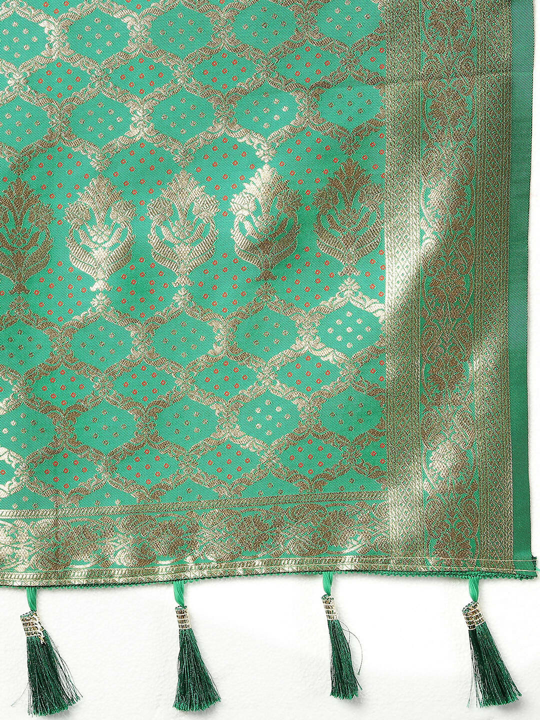 Blue & Green Patola Silk Saree with Meenakari Woven Design