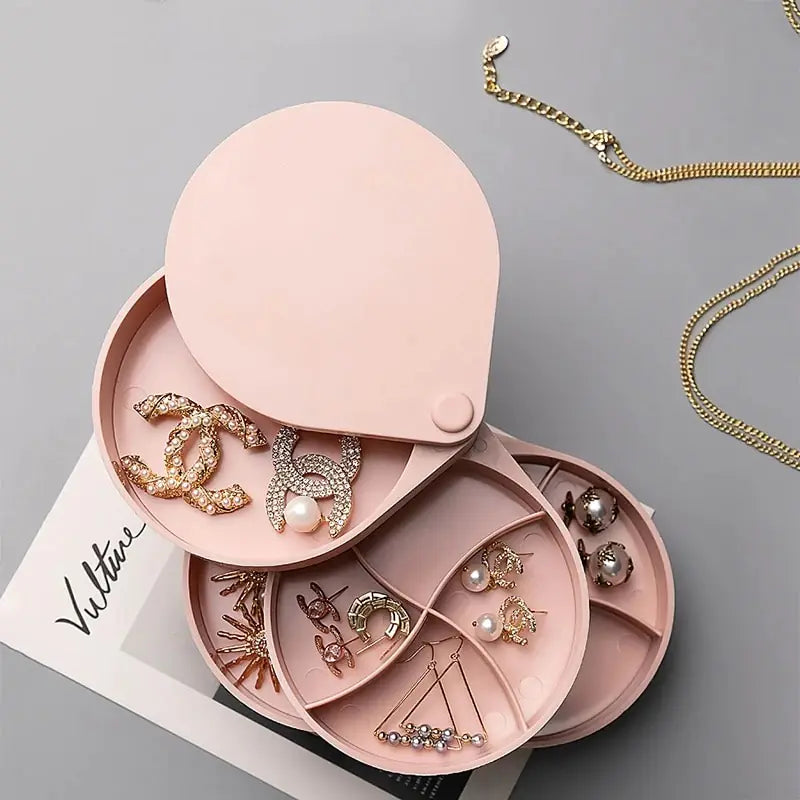 Earring Storage Box with Rotating Display Rack