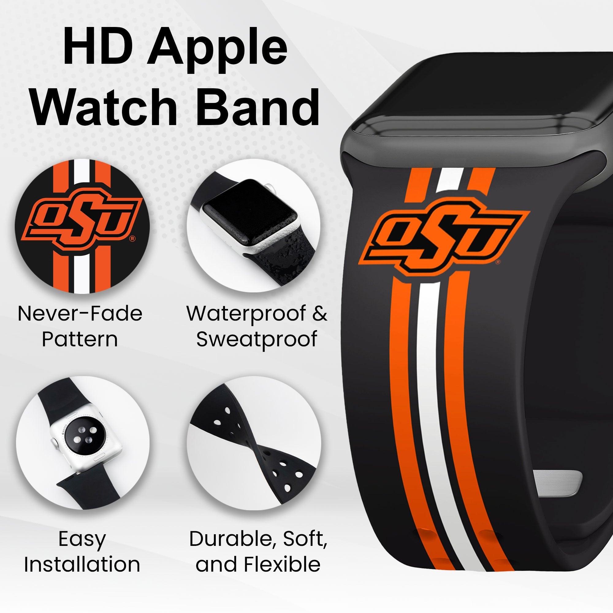 Oklahoma State Cowboys HD Apple Watch Band
