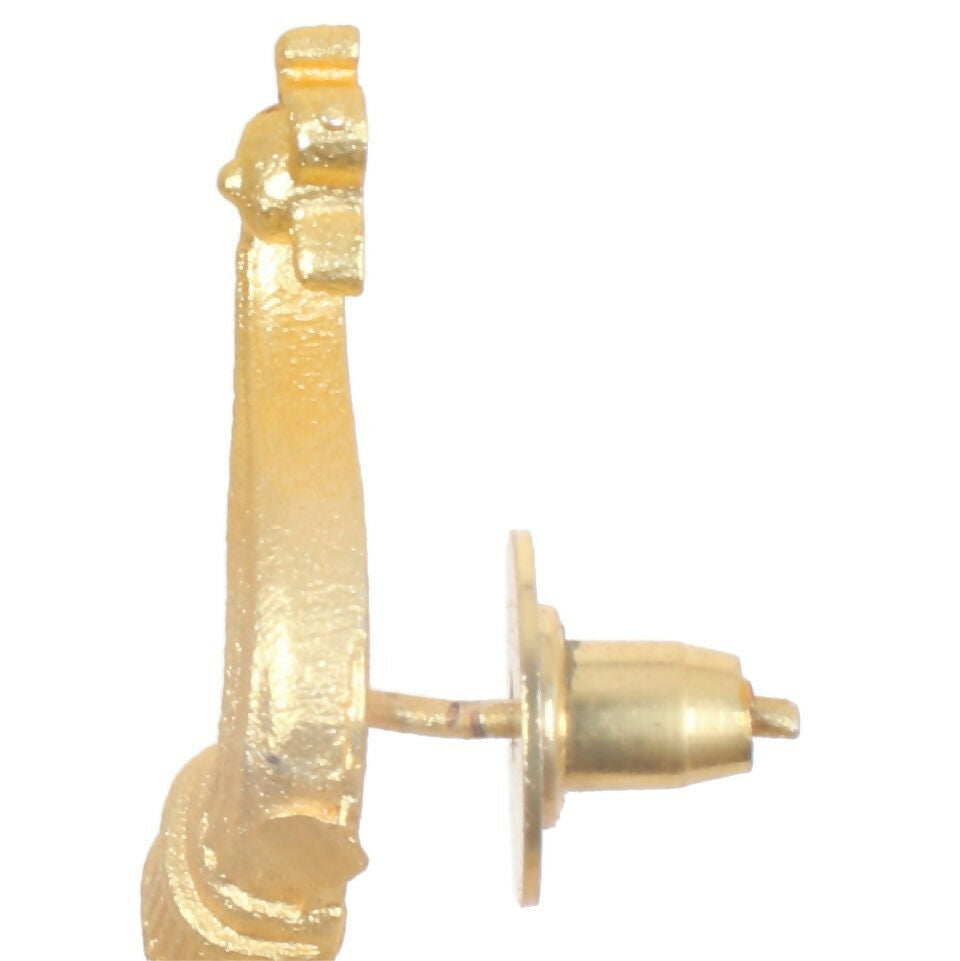 Artisanal Matte Gold Brass Jhumka Earrings - Statement Traditional