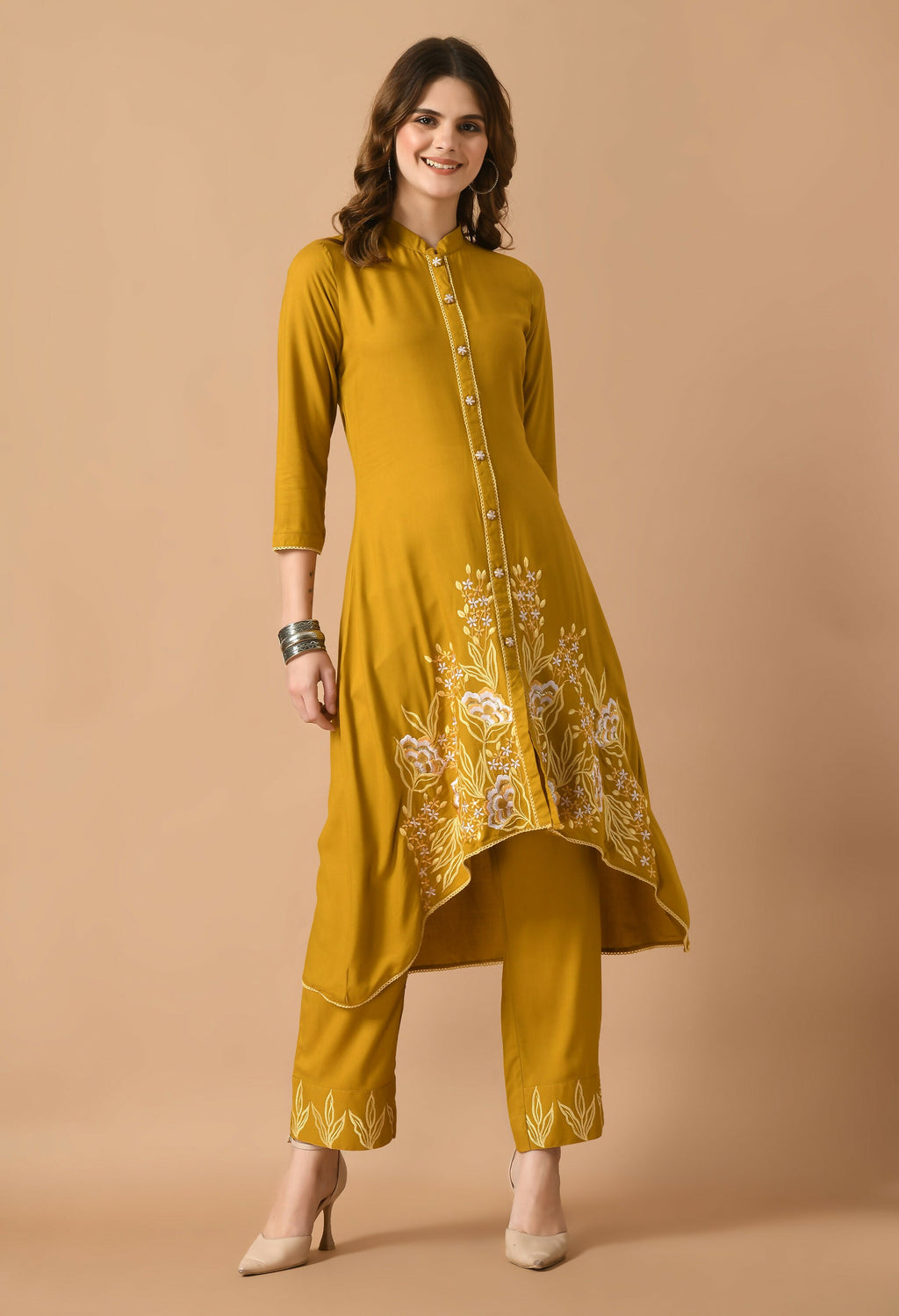 Mustard Cotton Rayon Kurta Set - Breathable 2-Piece Ethnic Wear