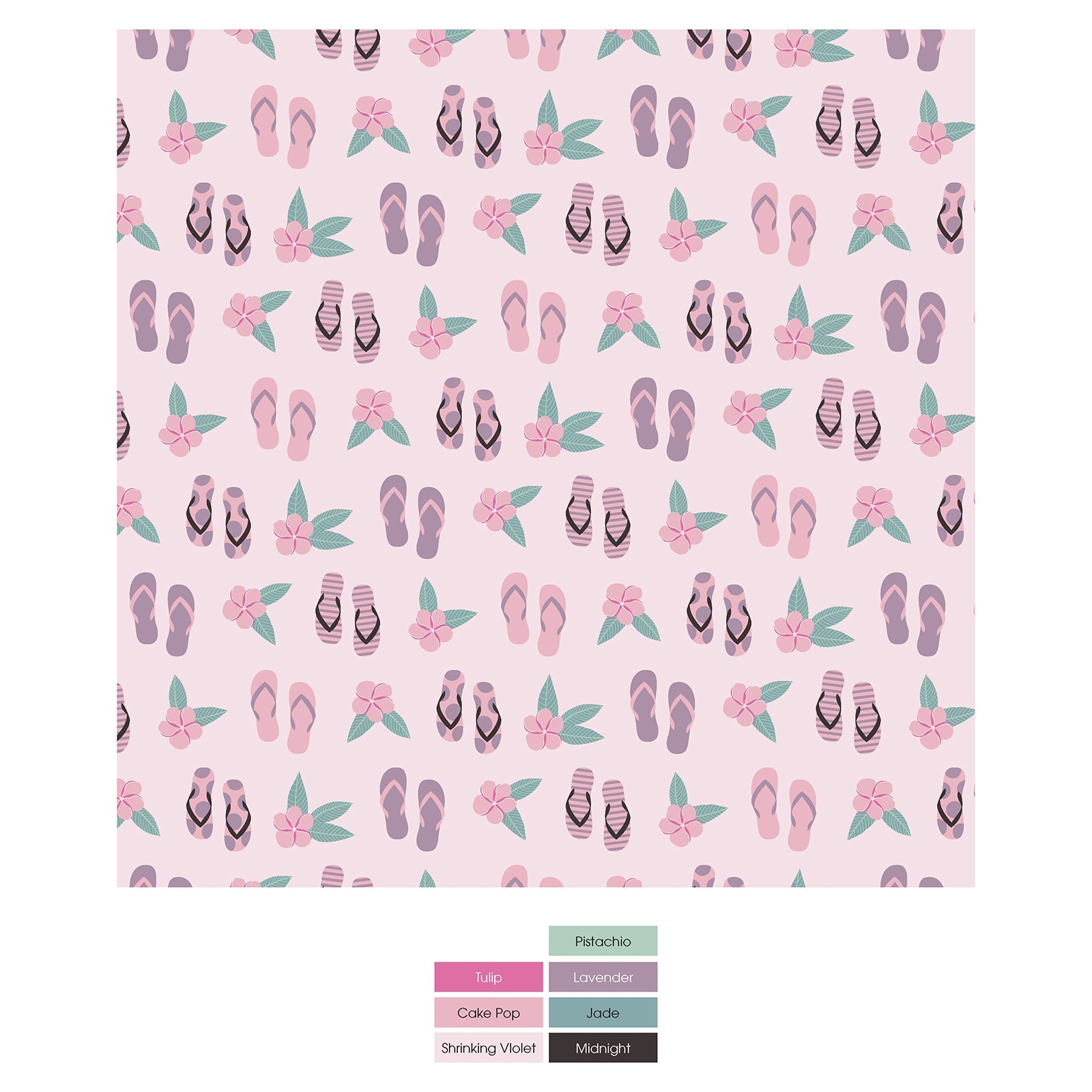 Print Convertible Sleeper with Zipper in Shrinking Violet Flip Flops and Flowers