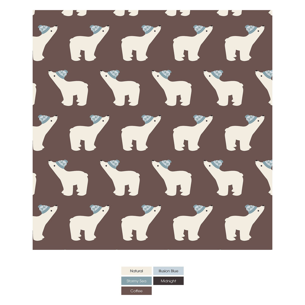 Print Casual Pants in Coffee Polar Bears