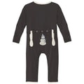 Applique Coverall with 2 Way Zipper in Midnight Snowman