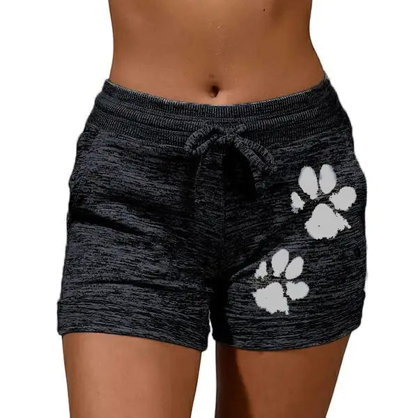 Women's Printed Yoga Shorts with Elastic Waistband