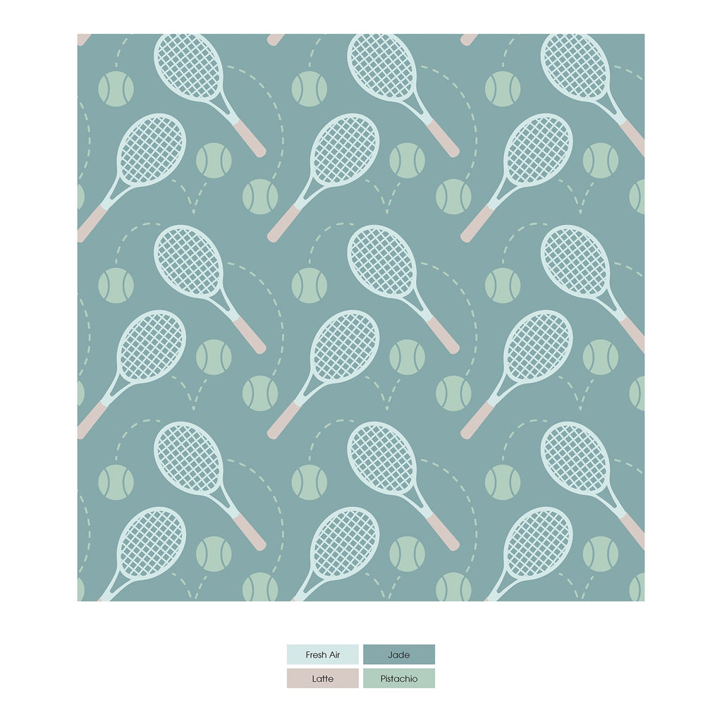 Print Coverall with 2 Way Zipper in Jade Tennis