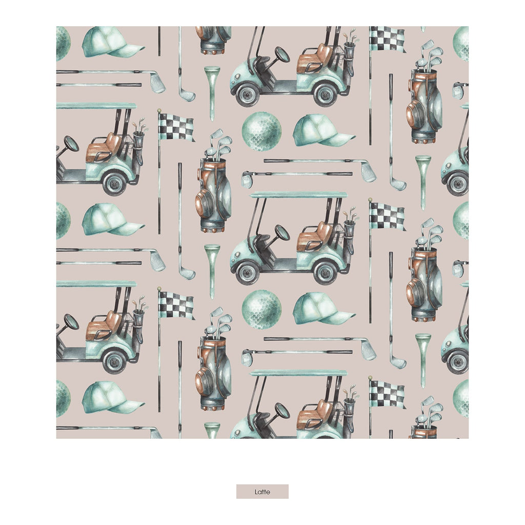 Print Finn Zip Tank Romper in Latte Golf