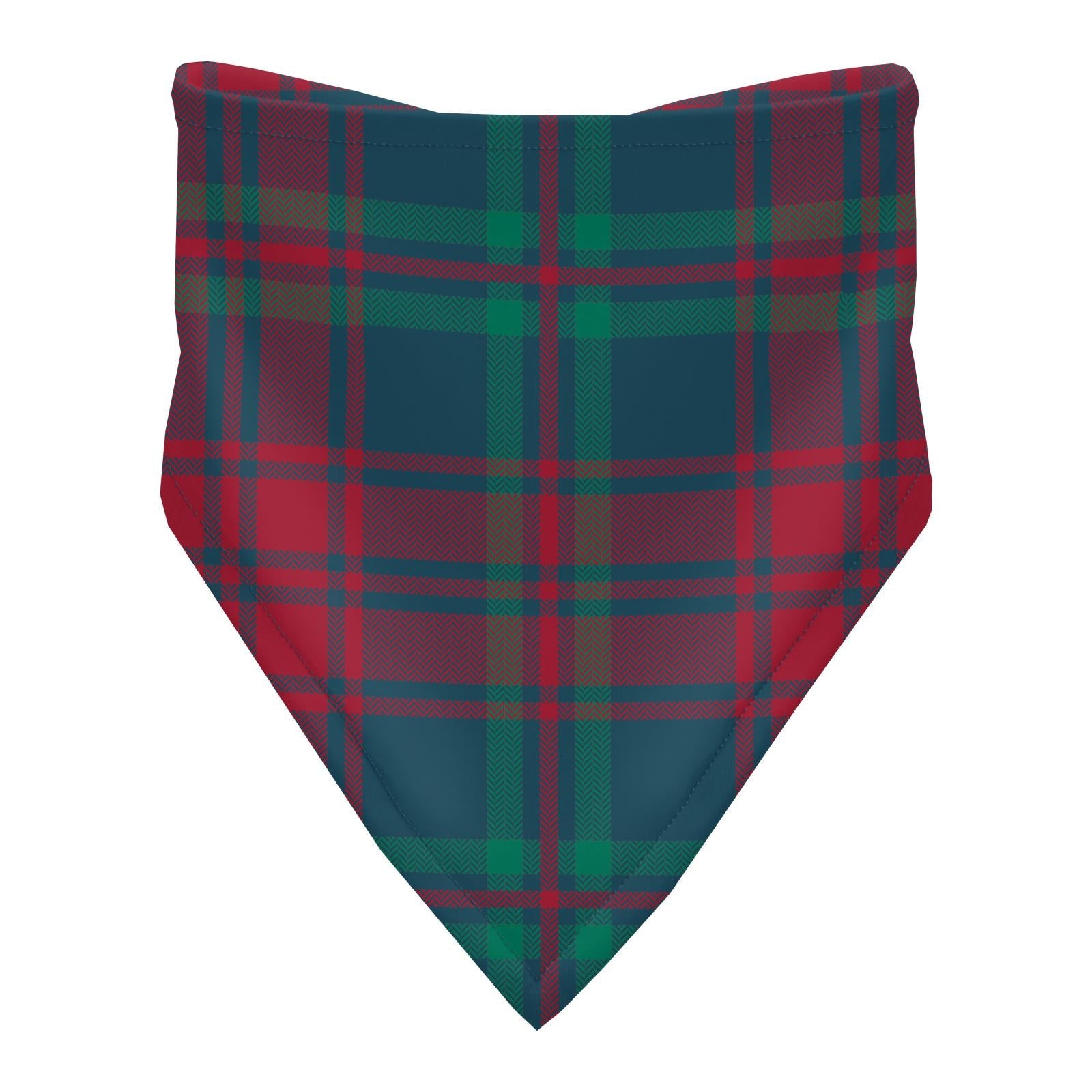 Print Bandana Bib in Peacock Plaid