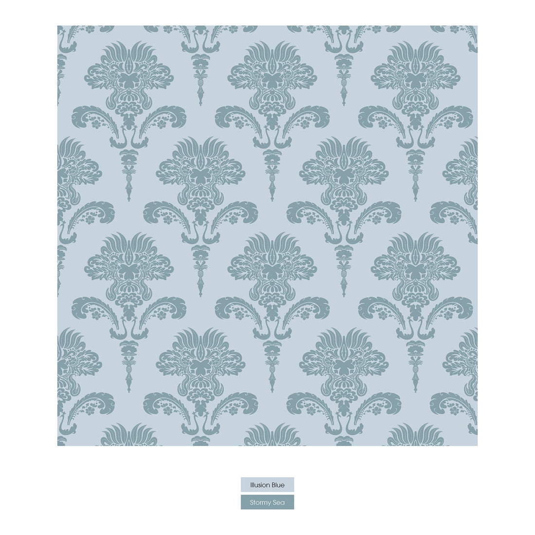 Print Convertible Sleeper with Zipper in Illusion Blue Damask
