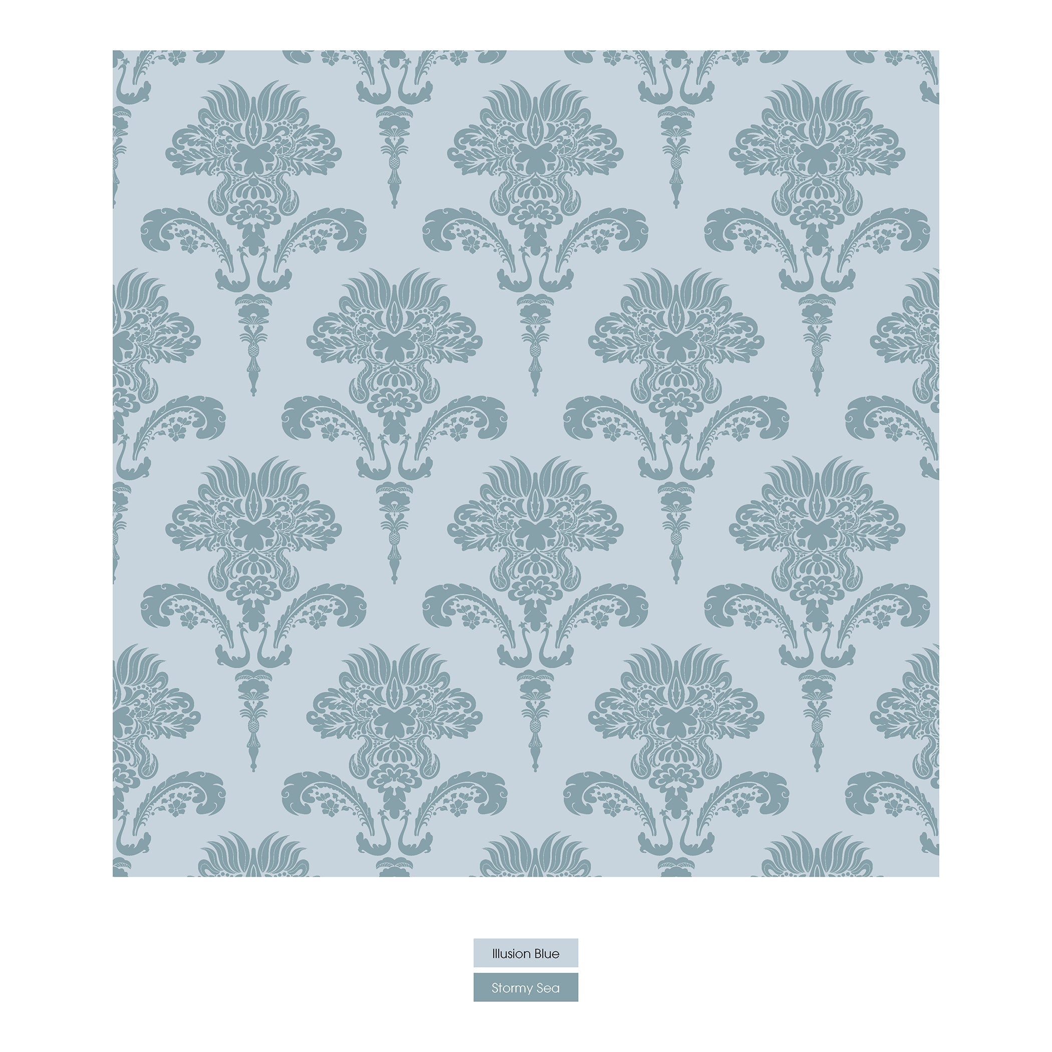 Print Convertible Sleeper with Zipper in Illusion Blue Damask