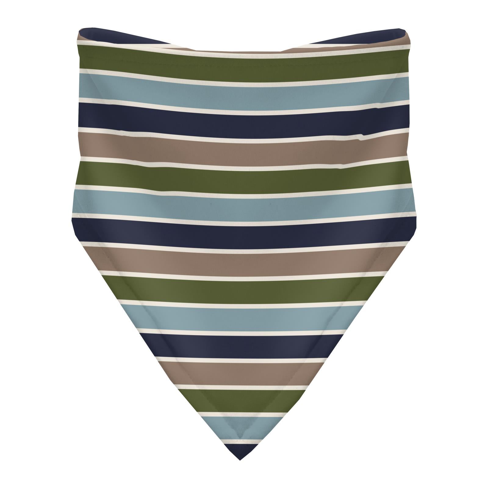 Print Bandana Bib in Fall Vibes Stripe