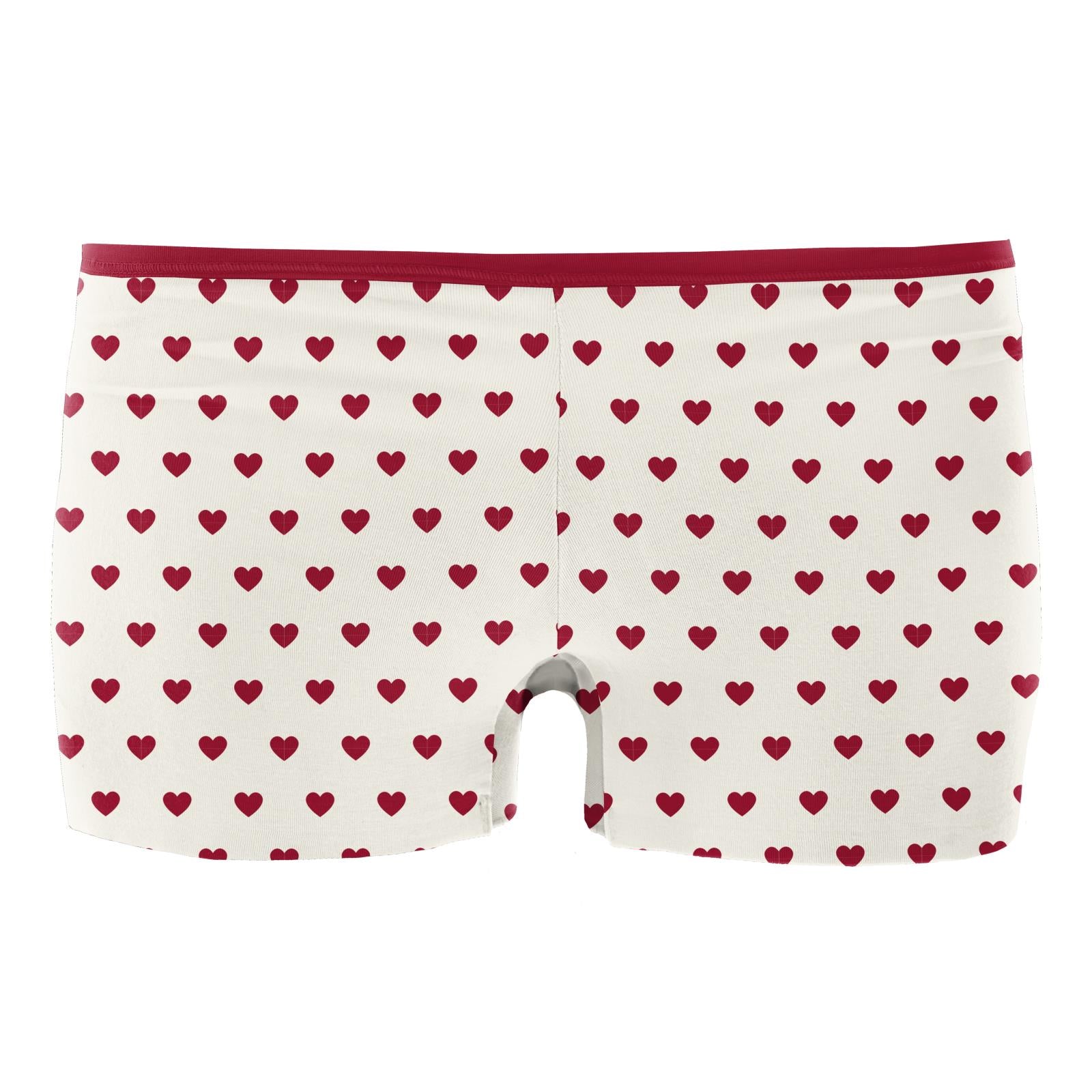 Women's Natural Hearts Print Bamboo Boy Short Underwear - Image 4
