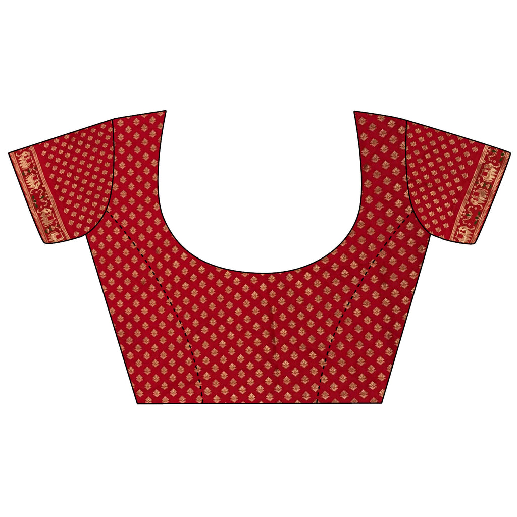 Yellow and Red Geometric Pattern Soft Silk Patola Saree