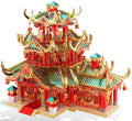 Piececool 3D Puzzles for Adults The Rouge Shop Chinese Traditional Building Model Kits Challenging Brain Teaser 3D Metal Puzzle Learning Toys Gift DIY Craft Home Decor - 253 Pcs