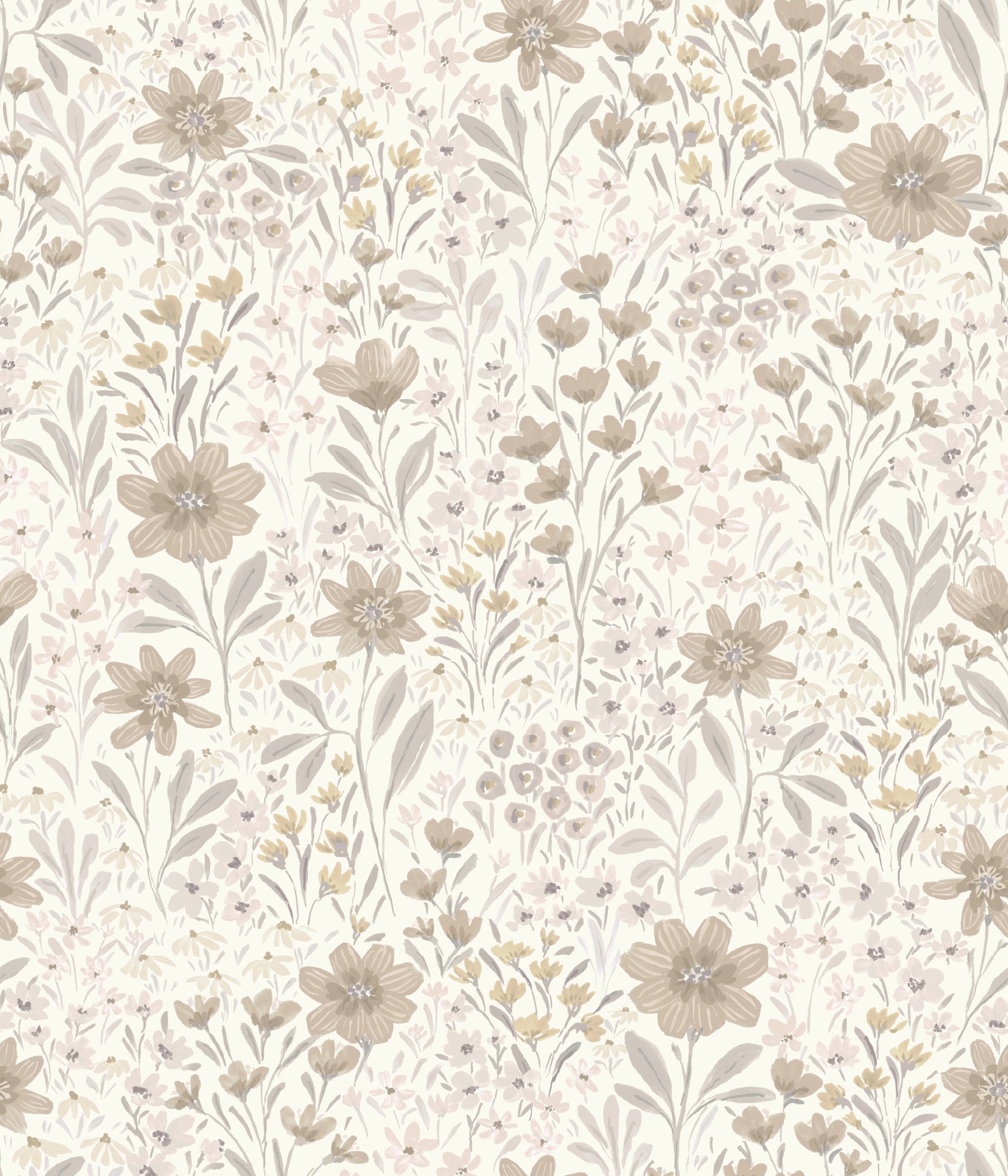 Oaklyn Floral Wallpaper in Sage, Blue, and Dusty-Pink