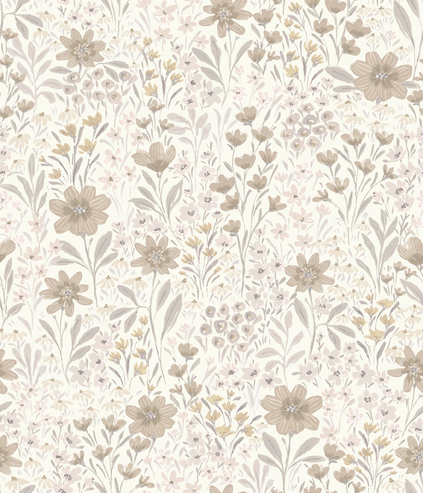Oaklyn Floral Wallpaper in Sage, Blue, and Dusty-Pink