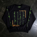 Black crewneck sweatshirt with green thorn graphic and Type O Negative branding on the front.