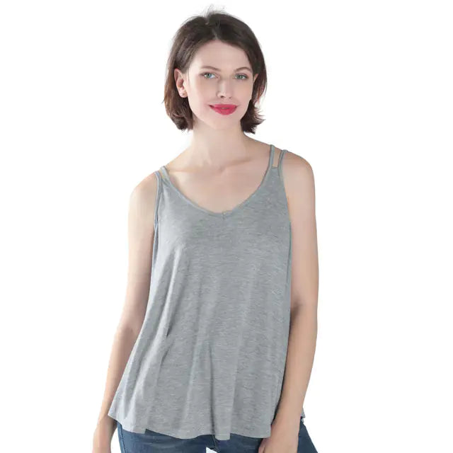 Women's Casual Sleeveless Pleated Flowy Tank Top for Summer