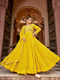 Joban Fashion Yellow Readymade Kurta Set With Sequence embroidery Work