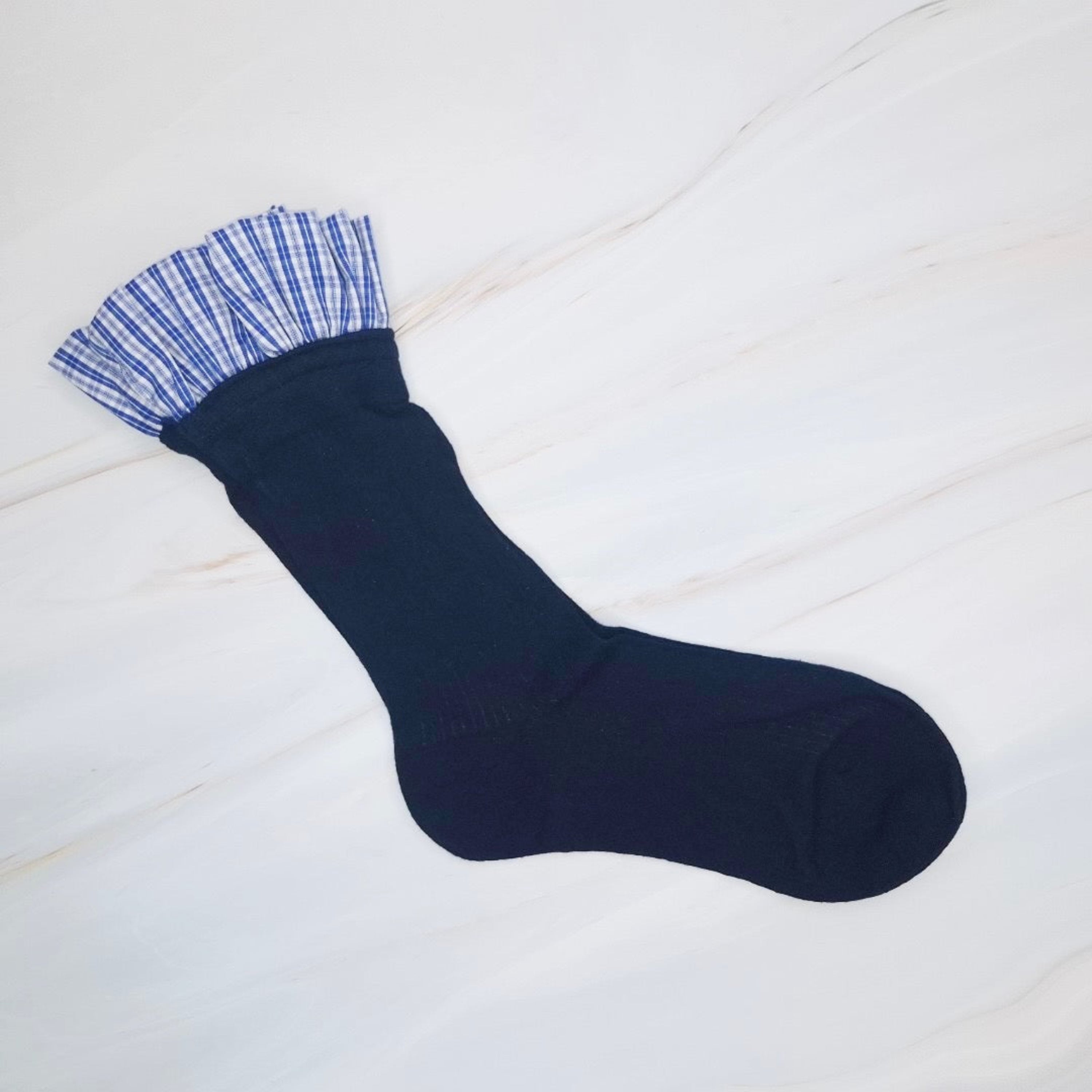 Oh So Chic Plaid Ruffle Top Socks