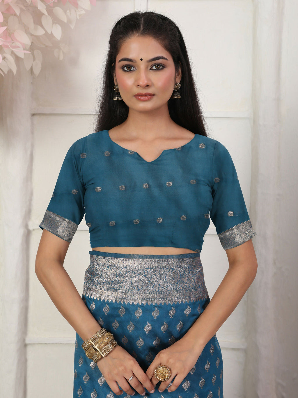 Light Pink Lichi Silk Saree with Matching Blouse Piece