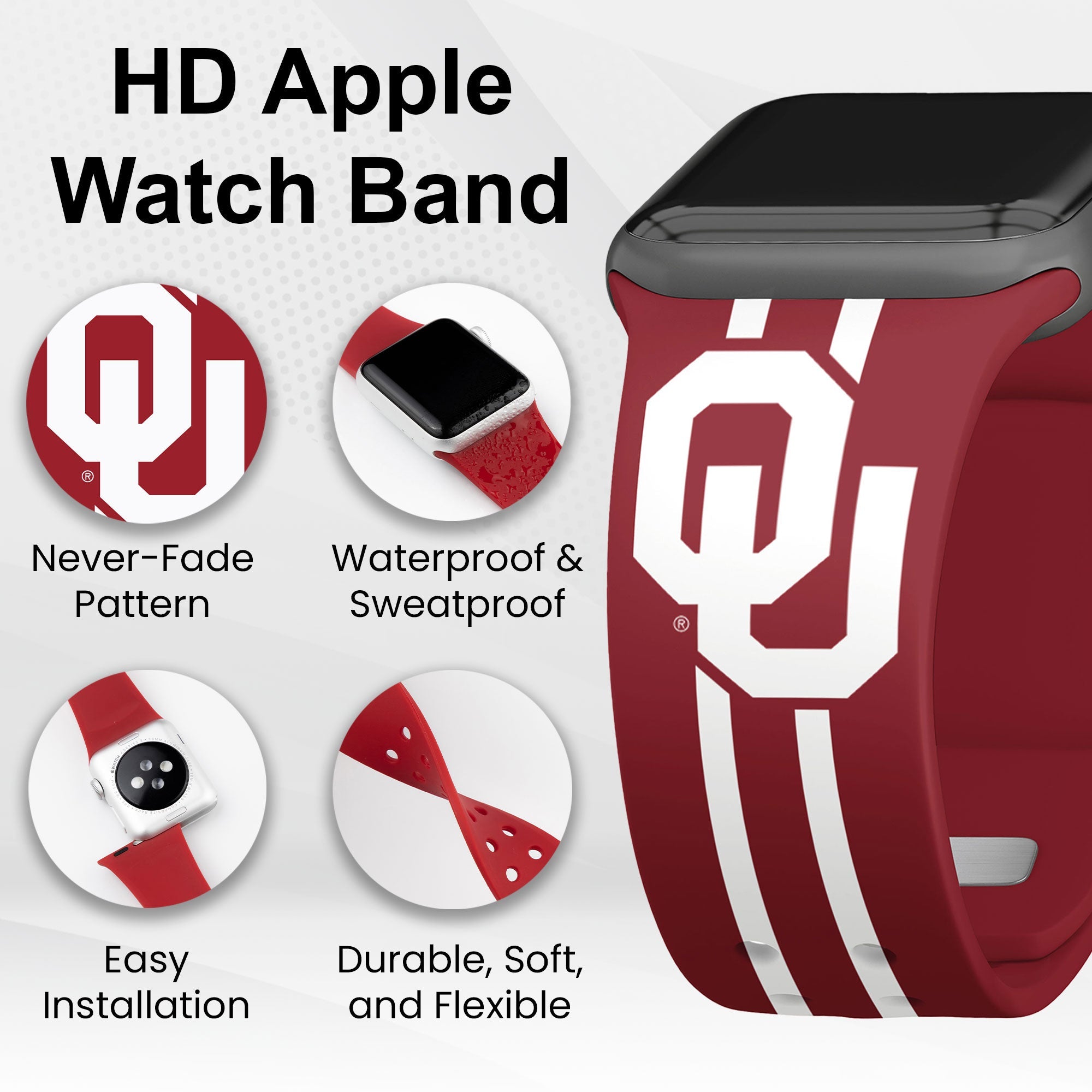 Oklahoma Sooners HD Apple Watch Band