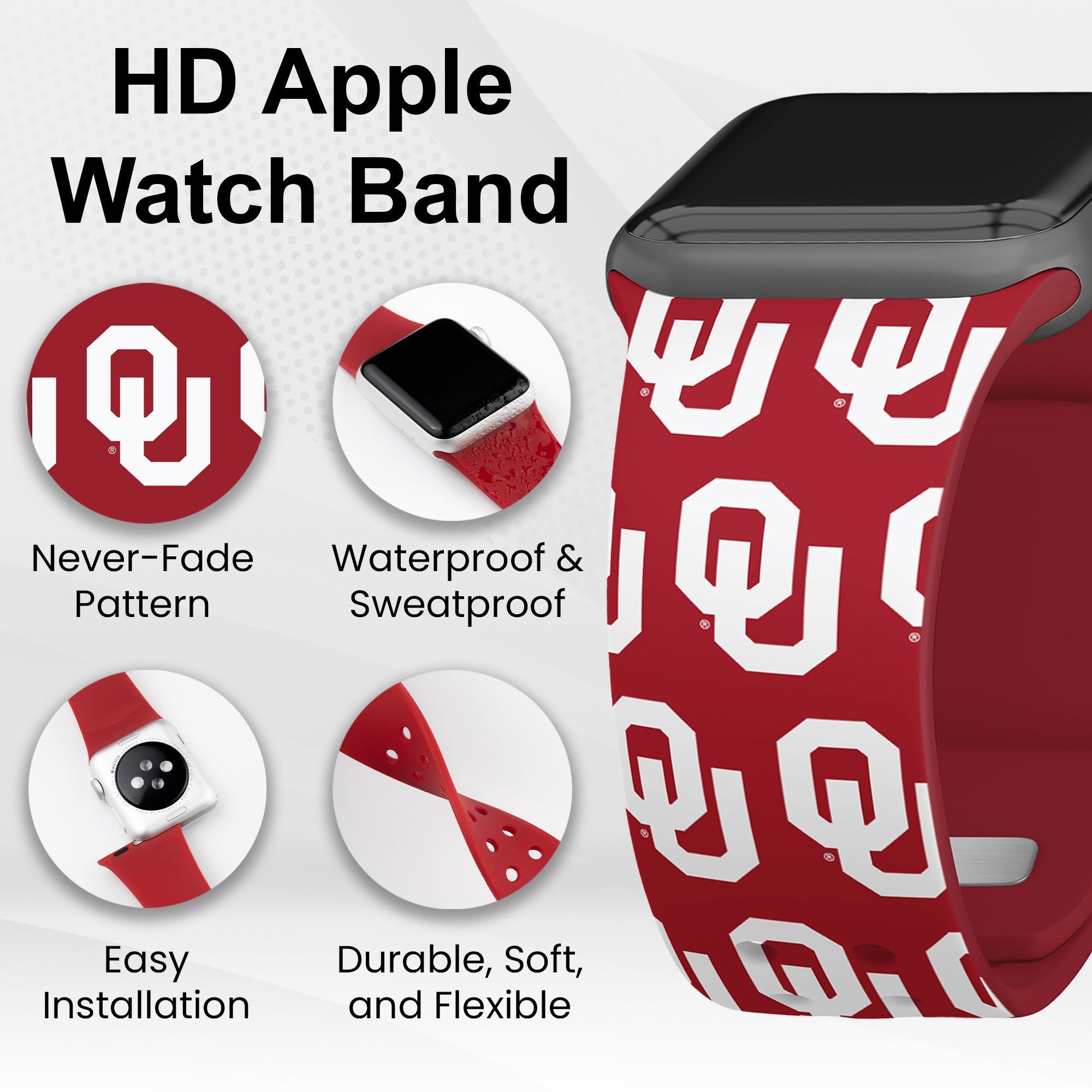 Oklahoma Sooners HD Apple Watch Band